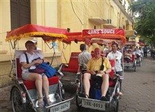 Cyclo tour around Hanoi's old quarter