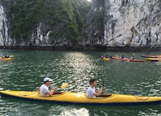 Kayaking in Halong bay