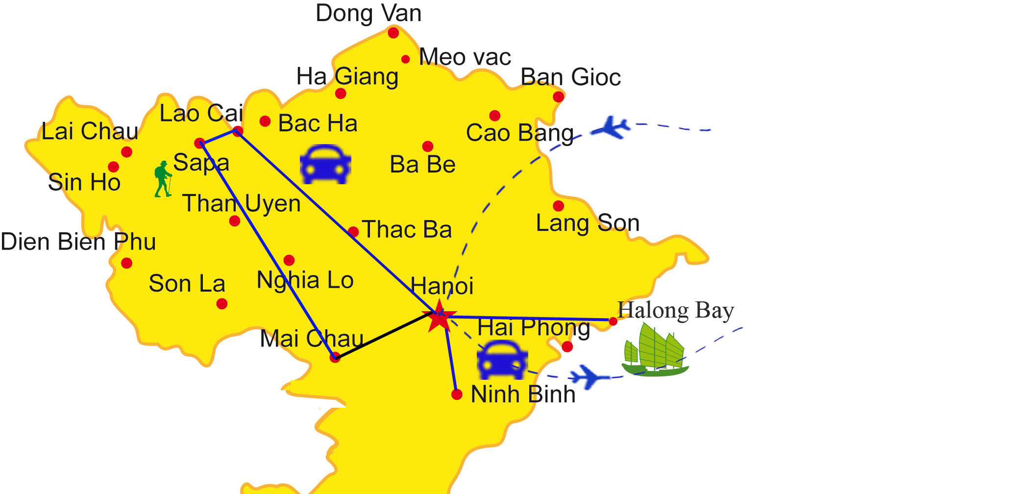 VPT02: Mystical North Vietnam - 12days/11nights map