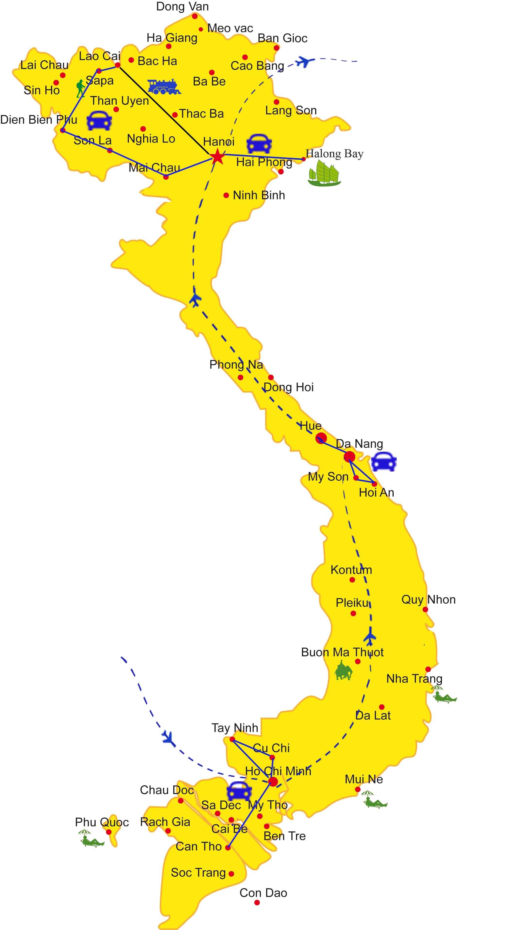 AD03: Vietnam Discovery - 19 days from HCM map