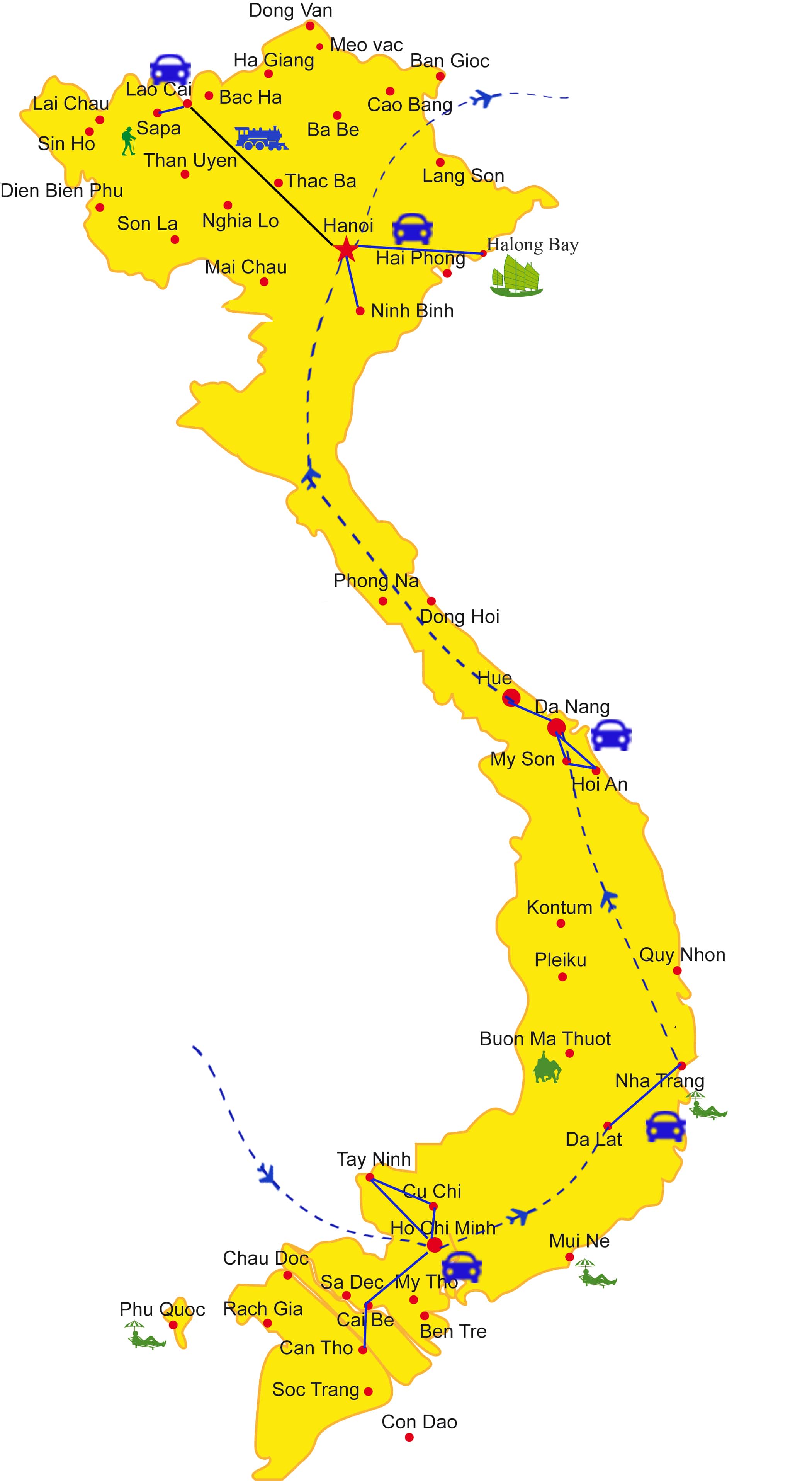VLT 06: Majestic Vietnam Tour - 21 days from HCM map