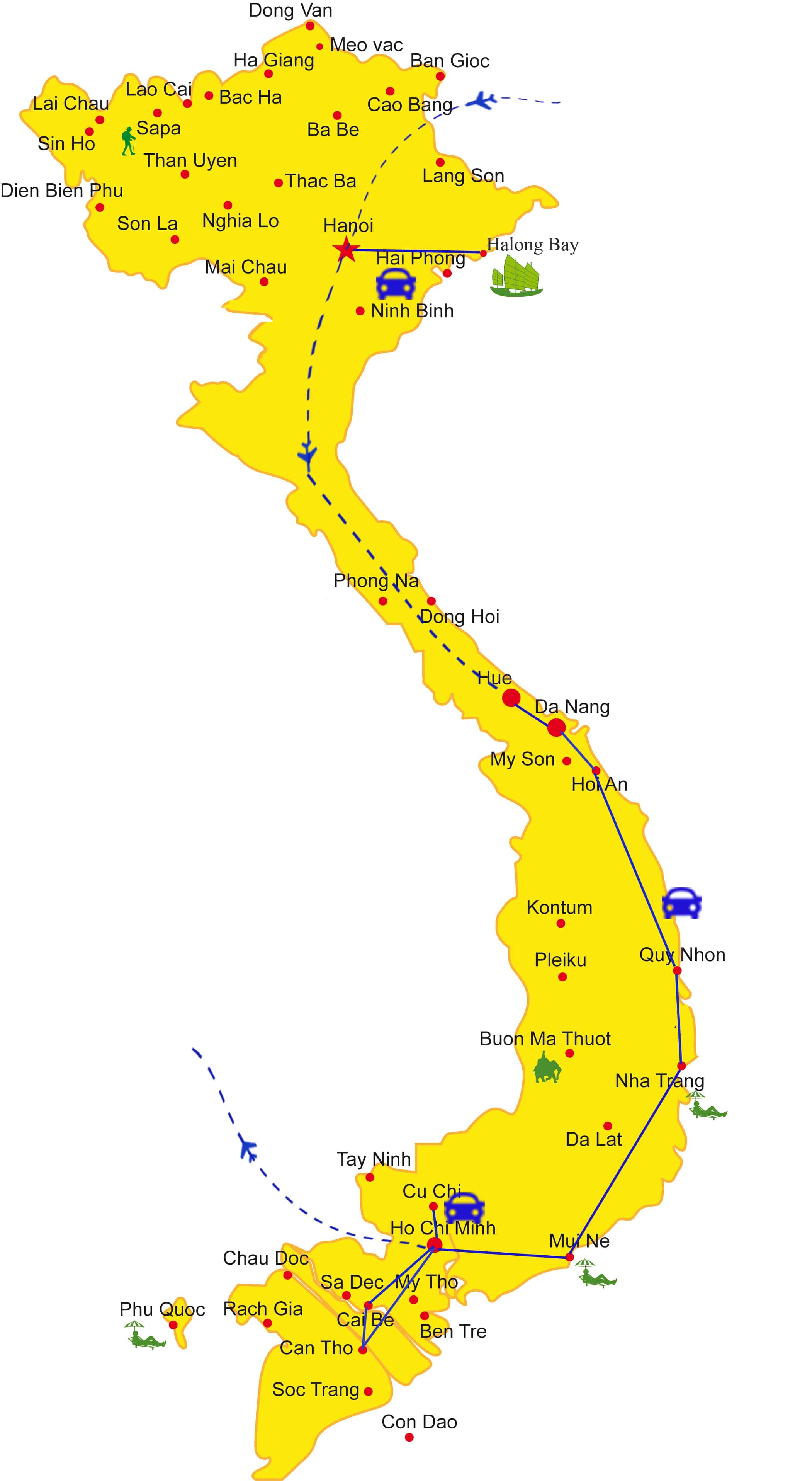 VLT09: Vietnam along the coast -  19 days from HN map